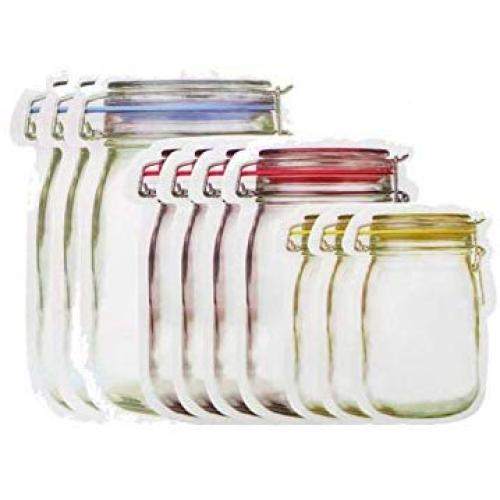 20 Pcs Reusable Jar Bottles Bags Nuts Candy Cookies Bag Seal Fresh Food Storage Bag Snacks Zipper Sealed Kitchen Organizer,A3