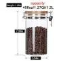Bouteilles en verre borosilicate clair pour aliments, bocaux avec couvercle en bambou, pour cuisine, rangement, café, thé, biscuits, bonbons, noix (40 fl oz) Bouteilles en verre borosilicate clair pour aliments, bocaux avec couvercle en bambou, pour cuisine, rangement, café, thé, biscuits, bonbons, noix (40 fl oz)