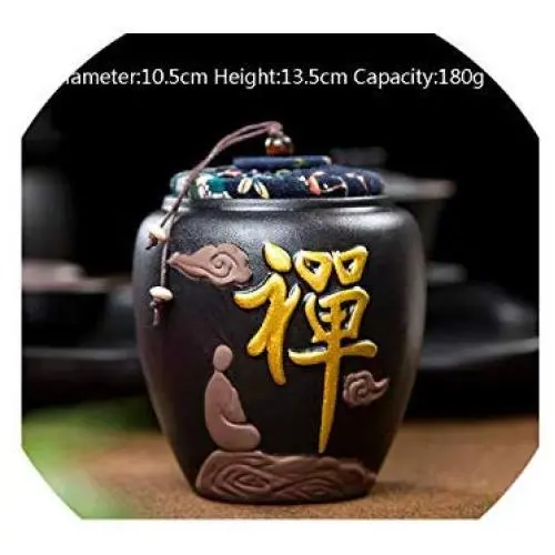 Creative Lovely Little Monk Tea Cans Vintage Black Coarse Pottery Tea Caddy Spice Bottles Powder Storage Jar Coffee Nut Canister,C Creative Lovely Little Monk Tea Cans Vintage Black Coarse Pottery Tea Caddy Spice Bottles Powder Storage Jar Coffee Nut Canister,C