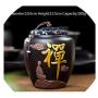 Creative Lovely Little Monk Tea Cans Vintage Black Coarse Pottery Tea Caddy Spice Bottles Powder Storage Jar Coffee Nut Canister,C