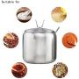 Xyxiaolun Sugar Bowl, 2 Sizes Sugar Container with Spoon Stainless Steel Multi-Function Spice Condiment Jar for Home and Kitchen Storage Organization