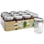 Kerr Wide Mouth Pint Glass Mason Jars 16-Ounces with Lids and Bands 12-Count per Case (1-Case)