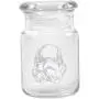 Clear Glass Herb Stash Jar with Lid 4.5 oz with Storm Trooper Logo from Smoke Promos