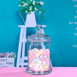 HOUSIYU Candy Jar Glass with Lid Pharmacist Jar, Suitable for Snack Cereal Storage, Wedding Decoration Candy Self-Service Center, Three-Piece Suit