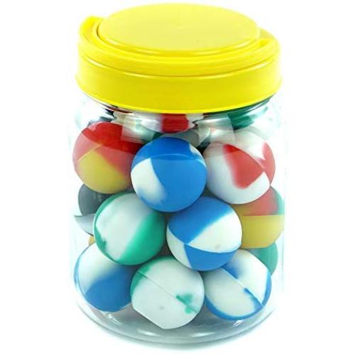 YHSWE 25-Pack Mini Ball Silicone Container Non Stick Wax 5.6ml Oil Kitchen Multi Use Storage Jar Assotred Random Color