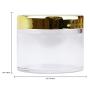 Beauticom 2 oz./ 60 Grams/ 60 ML (Quantity: 6 Packs) Thick Wall Round Clear Plastic LEAK-PROOF Jars Container with GOLD Lids for Cosmetic, Lip Balm, Lip Gloss, Creams, Lotions, Liquids