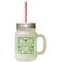 Grüne Weihnachten Glas Mason Jar mit Strohbehänger