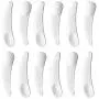 esowemsn 100Pcs Mini Disposable Curved Cosmetic Spoon Spatula, Multi-Functional Facial Mask Spoon Plastic Spoon Stick (White)