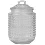 Home Basics Dotted 40.5 oz. Glass Canister Jar with Glass Fresh Sealed Air-Tight Lid, Food/Grocery Storage for Tea, Coffee, Sugar, Lentil, Pasta Containers (Set of 3), Clear