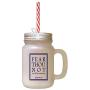 Navy Fear Thou Not For I Am With Thee Frosted Glass Mason Jar With Straw