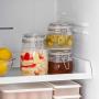 HOMELUNY Set of 4 Glass Airtight Jars Cereal Storage Container Jars Glass Storage Jars 500ML for Candy, Cookie, Rice, Sugar,Flour,Snacks Keeping Food Dry & Fresh