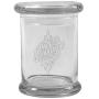 Clear 8 oz Glass Herb Stash Jar and Lid with Harley Davidson Logo from Smoke Promos