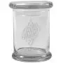 Clear 8 oz Glass Herb Stash Jar and Lid with Harley Davidson Logo from Smoke Promos