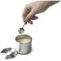 Salt Cellar, Spice Jars Stainless Steel, Grind Gourmet Storage Spice Jars Silver Cellar With Spoon Solid Stainless Steel Holder (Large, Silver)