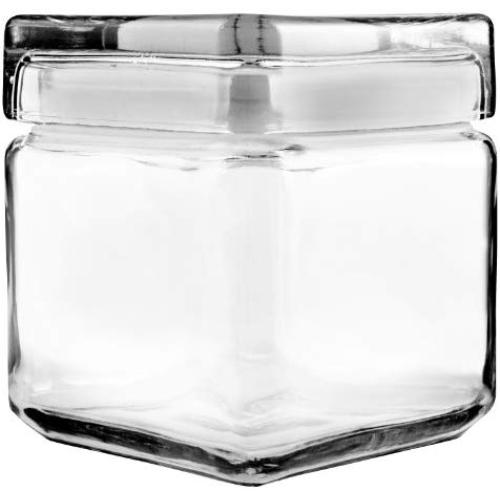 Anchor Hocking 1-Quart Stackable Jars with Glass Lids, Set of 4