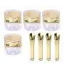 4 Pièces Pots Cosmétiques en Plastique 10g avec Couvercles Étanchés + 4 Pinceaux Métalliques – Mini Pots pour Crèmes Visage, Crèmes Yeux, Baumes à Lèvres – Contenants Réutilisables pour Voyage – Or 4 Pièces Pots Cosmétiques en Plastique 10g avec Couvercles Étanchés + 4 Pinceaux Métalliques – Mini Pots pour Crèmes Visage, Crèmes Yeux, Baumes à Lèvres – Contenants Réutilisables pour Voyage – Or