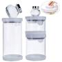 Airtight Canisters Glass Food Storage Containers, Set of 3