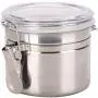 Edelstahltiegel Behälter für Küche Zucker Kaffee Bohne Tee Nüsse Cookie Lagerung mit Klarem Deckel und Verriegelungsklammer – 20 oz