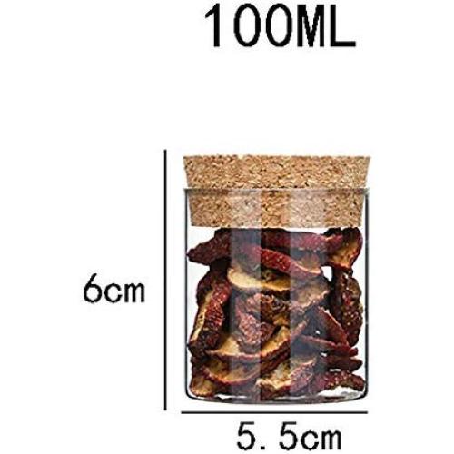 Bocal/Réservoir en verre avec bouchon en bois, hermétique, collection vintage pour aliments secs, 100ml (0,1L) (Taille : 100ml) Bocal/Réservoir en verre avec bouchon en bois, hermétique, collection vintage pour aliments secs, 100ml (0,1L) (Taille : 100ml)