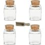 Viva housewares Spice jar Made of Glass with Cork Stopper, usable as Glass Jars and Storage tins for Spices, Salt, etc, Glass, Transparent, 50 ml