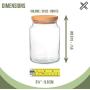 Clear Glass Jar with Wooden Airtight Lid | Large (30oz - 890cc) | Kitchen, Pantry Organization, Food Storage Container | Cookie, Spic, Food, Cookie, Spice Organizer | For Home, Cafe, Hotel, Restaurant