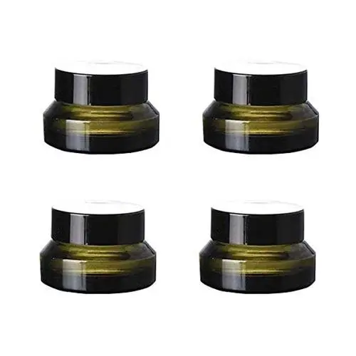 4PCS 30ml 1 OZ Leere Refillbare Matt Grün Mattierte Glas Kosmetikbehälter mit Innenliner Luxus Kosmetik Probenbehälter BB CC Creme DIY Schönheitswerkzeuge Zubehör Tragbare Make-up-Flaschen