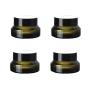 4Pcs Green Glass Jars with Inner Liners and black Lids Glass Cream Cosmetic Sample Empty Container Bottle Pot Case for Make Up Powder Lotion Creams Samples(15ml / 0.5 oz)