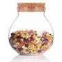 HOUSIYU Candy Jar Borosilicate Heat-Resistant Glass and Cork Lid Food Storage Sealed Cans, Suitable for Organizing Tea/Coffee/Spice, 11x9.5cm