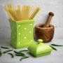 City to Cottage Handmade Lime Green and White Polka Dot Large Ceramic 31.5oz/900ml Kitchen Storage Jar with Lid | Pottery Canister, Cookie Jar, Housewarming Gift