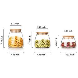 Jitnetiy 3 PCS Clear Food Storage Jar Table Centerpiece Glass Cookies Jar with Lids