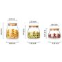 Jitnetiy 3 PCS Clear Food Storage Jar Table Centerpiece Glass Cookies Jar with Lids