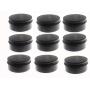 JKLcom Aluminum Metal Tins 3oz/90ml,from 5ml to 250ml options, Black Tins Round Tin Cans Aluminum Tin Jars with Screw Top (Black, 10)