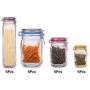 WSMLMD Vacuum storage bagReusable Jar Bags Portable Jar Zipper Bags Seal Food Saver Storage Bags Snack Sandwich Ziplock Bags,Light Grey