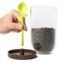 Kitchen Canister Set With Airtight Lid and Green Bud Spoon for Food Storage, Store Coffee, Sugar, Tea, Spices, Dry Food and More