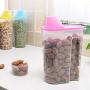HOMELUNY Pack of 3 Airtight Moisture Proof Rice Storage Jars Kitchen Cereal Storage Jars (with Measuring Cup) for Candy, Cookie, Rice, Sugar,Flour,Snacks Keeping Food Dry & Fresh