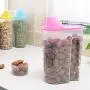 HOMELUNY Pack of 3 Airtight Moisture Proof Rice Storage Jars Kitchen Cereal Storage Jars (with Measuring Cup) for Candy, Cookie, Rice, Sugar,Flour,Snacks Keeping Food Dry & Fresh HOMELUNY Pack of 3 Airtight Moisture Proof Rice Storage Jars Kitchen Cereal Storage Jars (with Measuring Cup) for Candy, Cookie, Rice, Sugar,Flour,Snacks Keeping Food Dry & Fresh