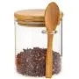 ZXYWW 4 Piece Set Glass Food Storage Jar 16 OZ (450 ML) with Airtight Seal Bamboo Lid and Spoon, Great for Snack/Coffee/Spice/Cereal ZXYWW 4 Piece Set Glass Food Storage Jar 16 OZ (450 ML) with Airtight Seal Bamboo Lid and Spoon, Great for Snack/Coffee/Spice/Cereal