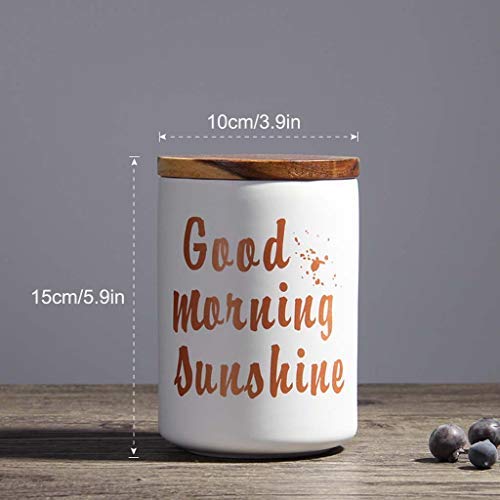 Keramik Lebensmittelbehälter, kleine Kaffeebehälter mit luftdichter Versiegelung, Holzdeckel, Pantry-Organisation & Lagerung für Tee, Kaffee, Snacks, Zucker, Mehl, Gewürze, verschiedene Farben