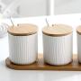 9,5x28,5 Cm Kreative Nordic Stil Keramik Gewürz Glas Set Gewürz Box Salz Shaker Küche Kit Wei? Condiment bottles (Farbe : Mixed color)