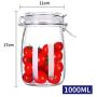 Sealed Glass Jar Food Bottles Buckled Cover,Lead Free Glass,Household Kitchen Small Storage Jars Cereal Dispenser,1000Ml