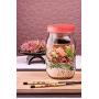 Consol Jar in a Jar - 2-in-1 Glass Mason Jar Fitted with A Smaller Jar Inside Under One Leak Proof Lid Perfect for Storage & Food On The Go (34oz, White)