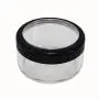 Travel Sample Plastic Clear Jar w Window Black Rim Cap 4 Kind of Capacities (2 Sets)