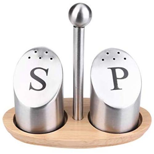 UPKOCH Stainless Steel Salt Shaker Spice Grinder Dispenser Condiment Storage Box Pepper Sugar Jar