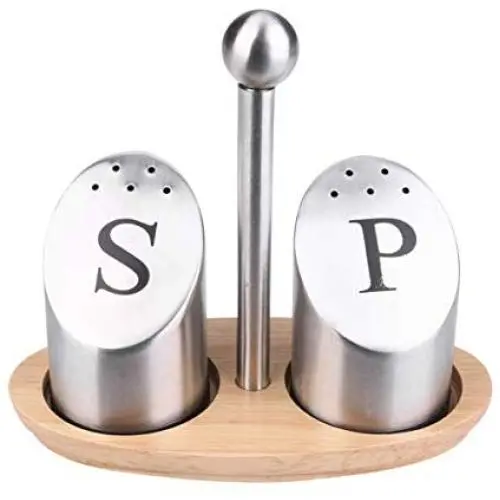 UPKOCH Stainless Steel Salt Shaker Spice Grinder Dispenser Condiment Storage Box Pepper Sugar Jar