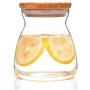 Shelf Floating Seal Storage Jar Transparent Glass Jar Storage Tank Food Dried Fruit Miscellaneous Grains Tea Pot Storage Bottle (bamboo Plug). (Size : B)