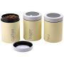 Adzukio Modern Stylish Canisters Sets for Kitchen Counter, 3-piece canister for Tea Sugar Coffee Food Storage Container Multipurpose (Light Yellow)