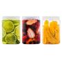 Silicook Clear Plastic Jar, Set of 3 - Square Shaped, Transparent, Food Storage Container, Kitchen & Household Organization for Dry goods, Spices, Vegetables, Ingredients and More (M)