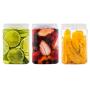 Silicook Clear Plastic Jar, Set of 3 - Square Shaped, Transparent, Food Storage Container, Kitchen & Household Organization for Dry goods, Spices, Vegetables, Ingredients and More (M)