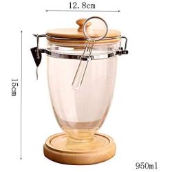 Kitchen Food Storage Jar Airtight Food Storage storage jar, Coffee Bean Sealed Can Plastic Food Transparent Jar (Size : 950ml)