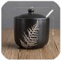Cold Rain Ceramic Seasoning Jar Kitchen Storage Tank Seasoning Can Sugar Bowl With Spoon MSG Spice Storage Box Salt Shaker A 265,16